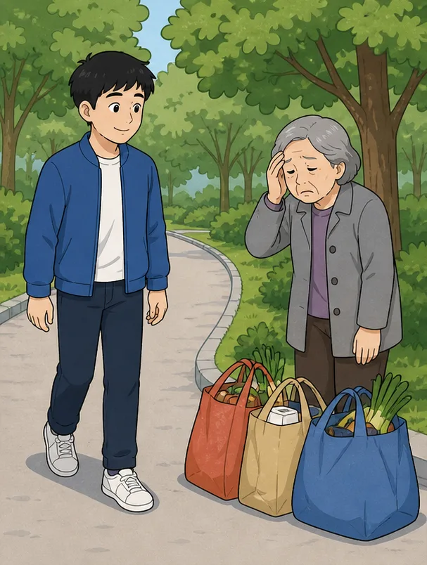 Panel 1 of the Describe the picture picture story