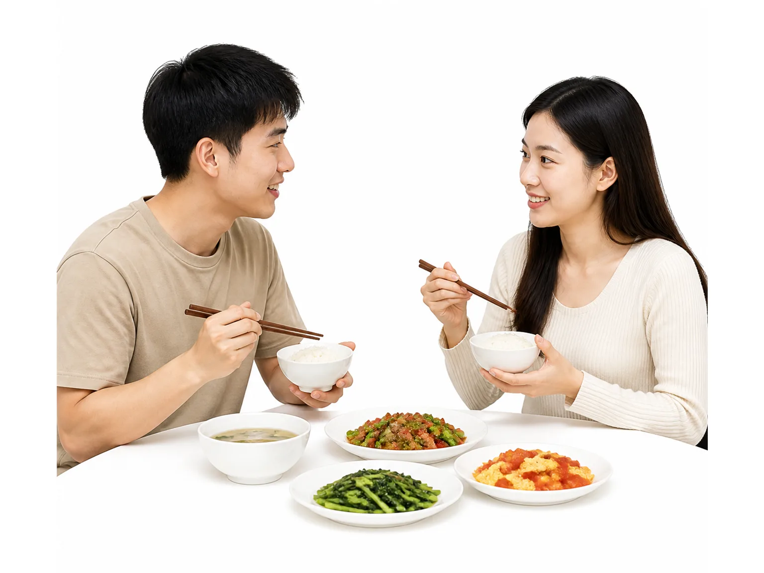 Option C: 两个人在饭馆吃饭