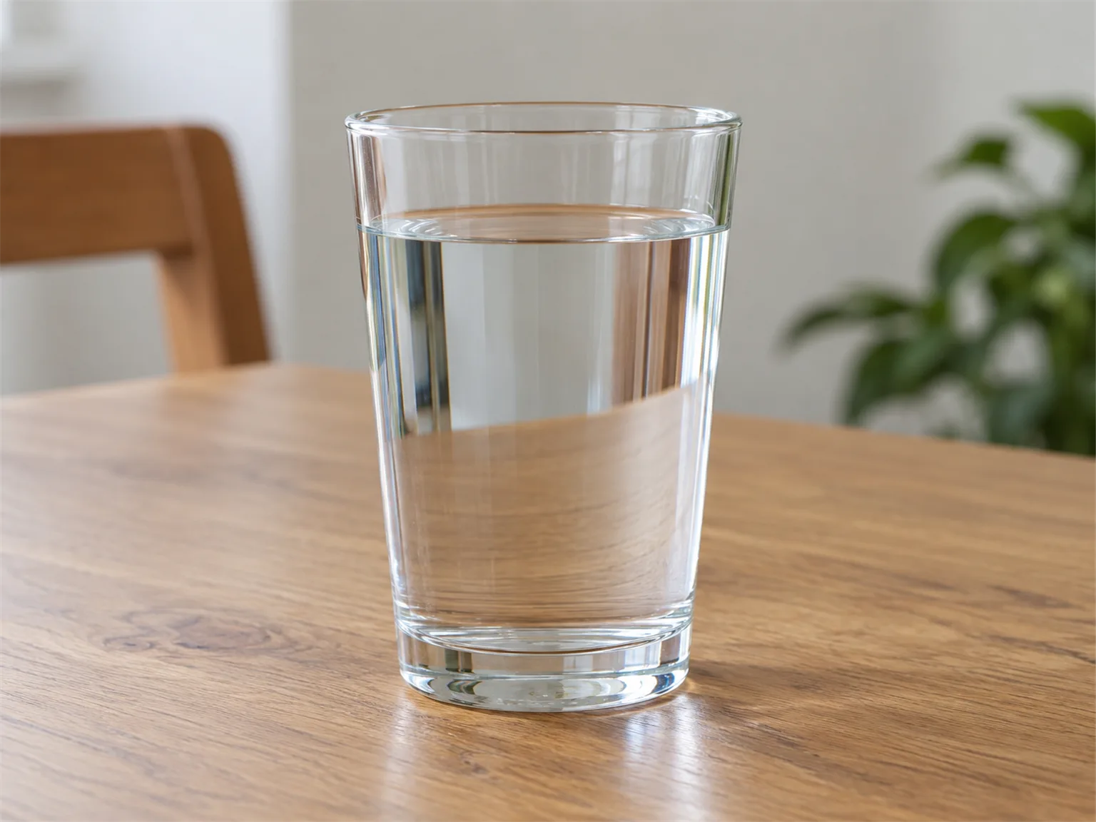 Option C: a tall glass of water on a table