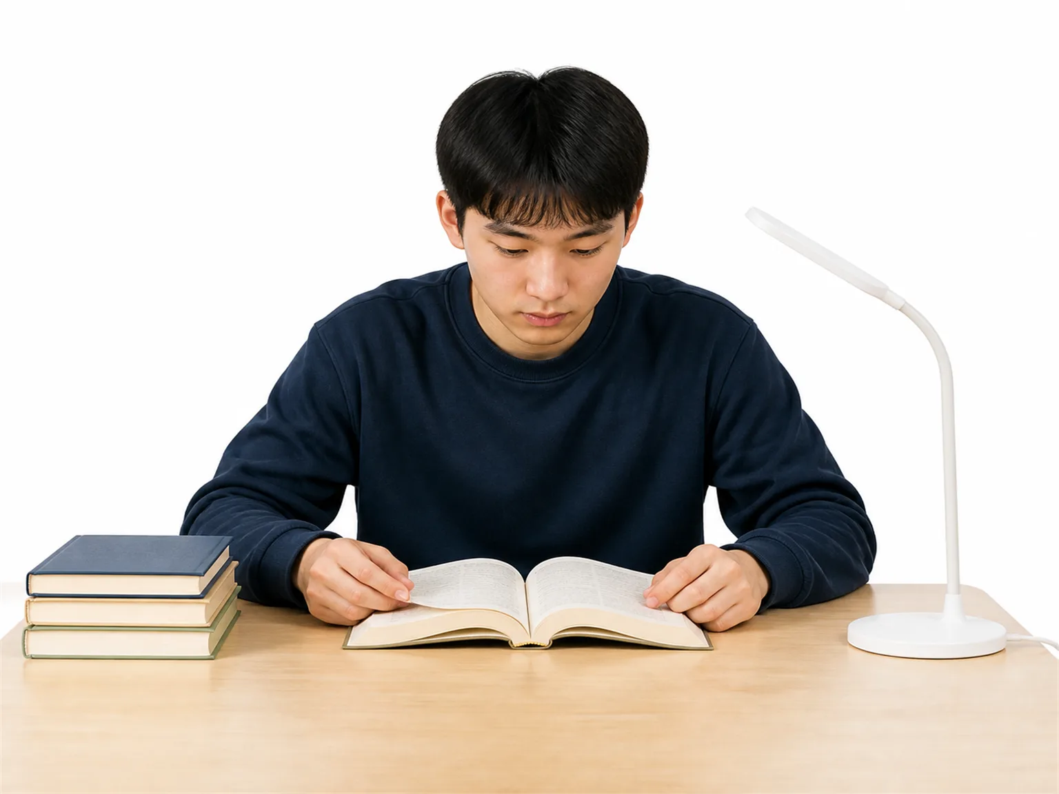 Option D: 一个人在图书馆看书