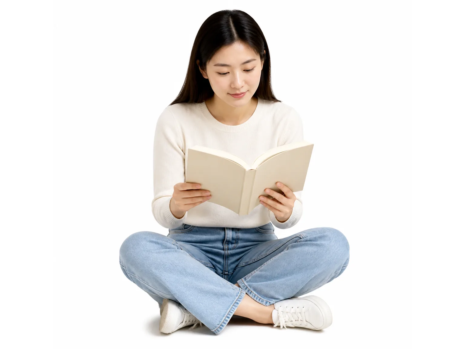 Option B: 一个女人在看书