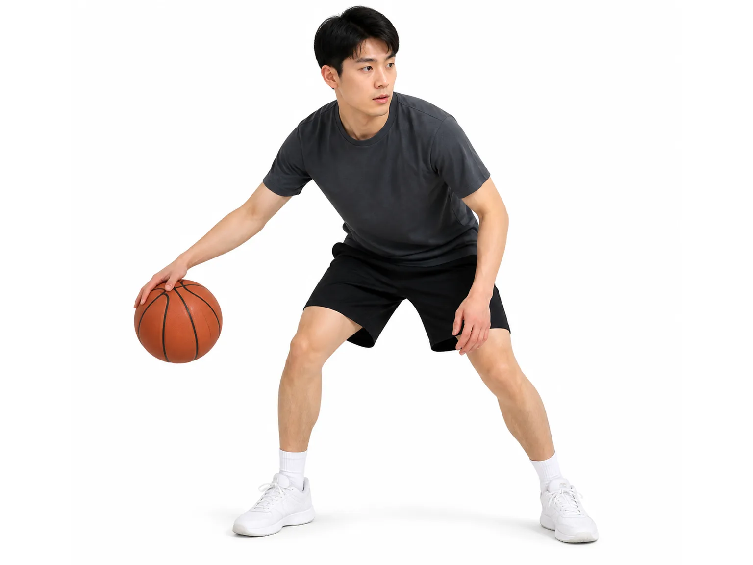 Option B: 一个男人在打篮球